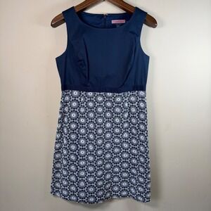 Vineyard Vine Navy Embroidered Sheath Dress Size 8